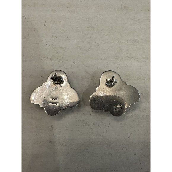 NAKAI NAVAJO 925 Sterling Silver Vintage Multi-Stone Earrings Amethyst Lapis - Picture 7 of 10